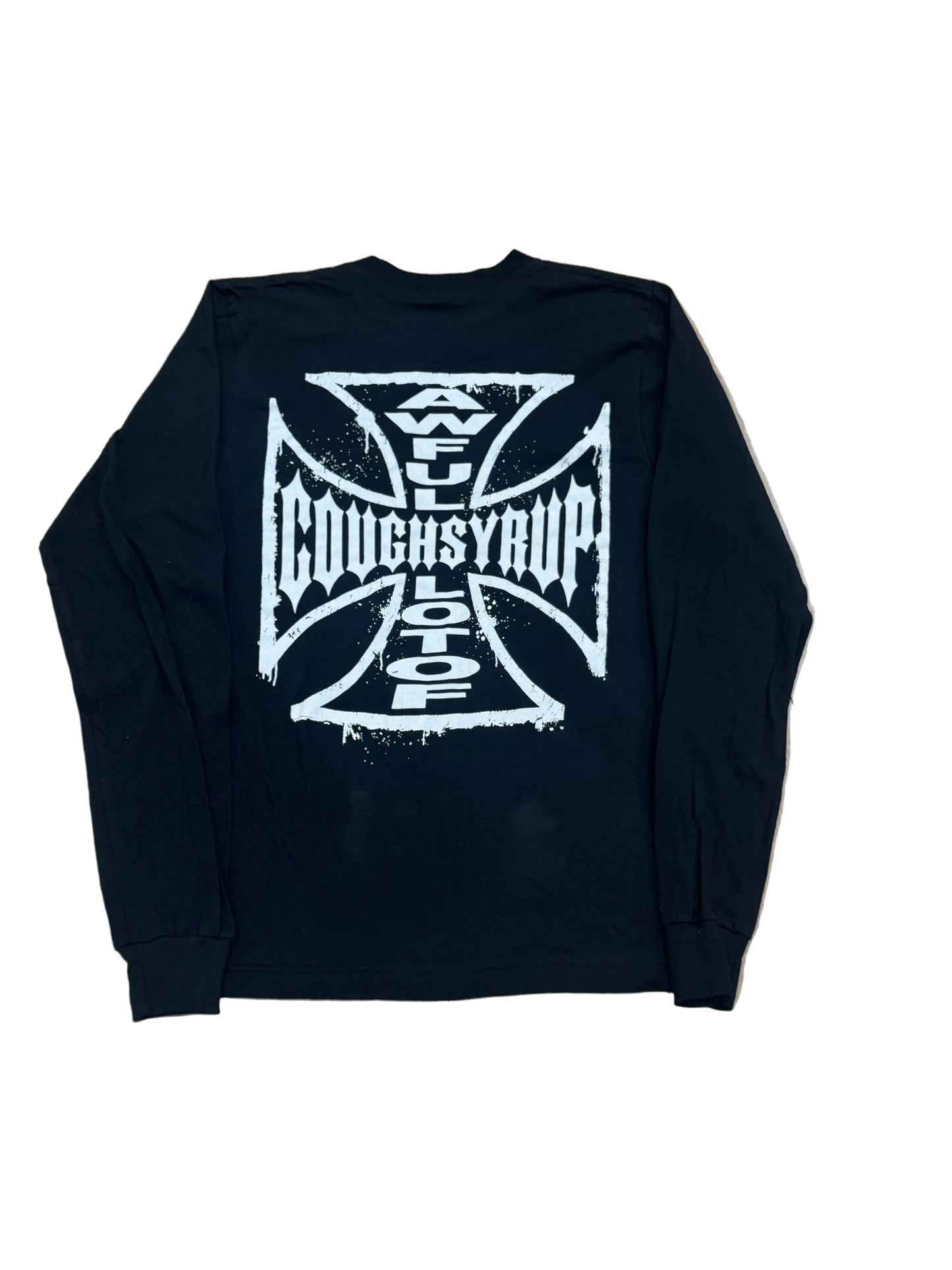 AWFUL LOT OF COUGH SYRUP LONG SLEEVE CROSS T-SHIRT
