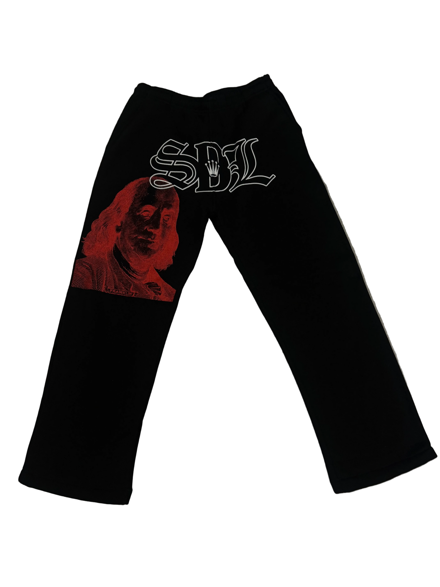 SKY DA LIMIT RED BENJAMIN BLACK SWEATPANTS