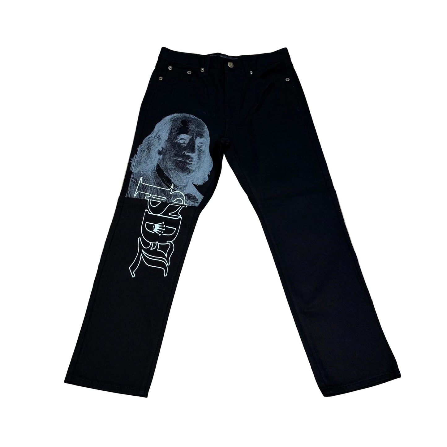 SKYS DA LIMIT LL$ BLACK / GREY JEANS (MONEY SIGN SUEDE)