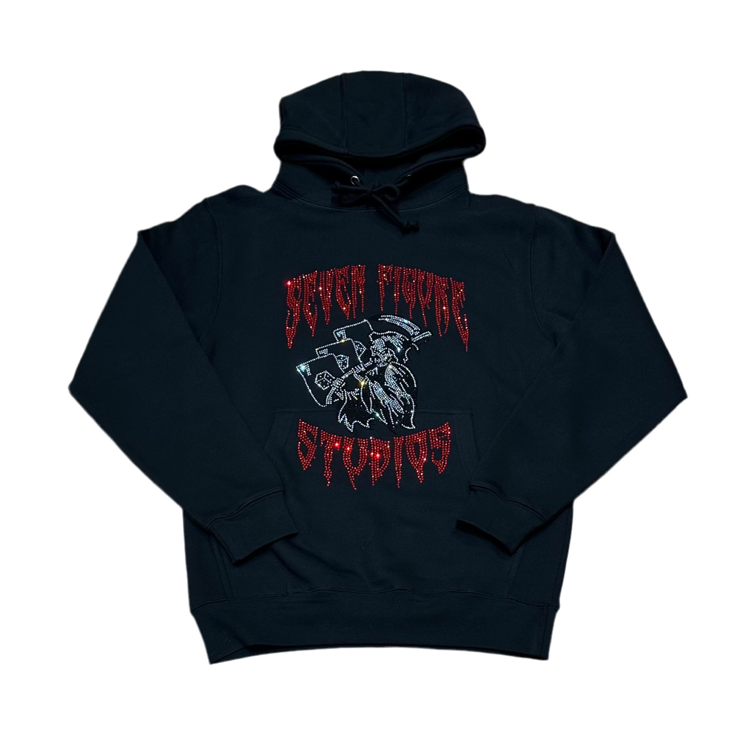 7 FIGURE STUDIOS 'LUCKY 7'S' RED RHINESTONE HOODIE