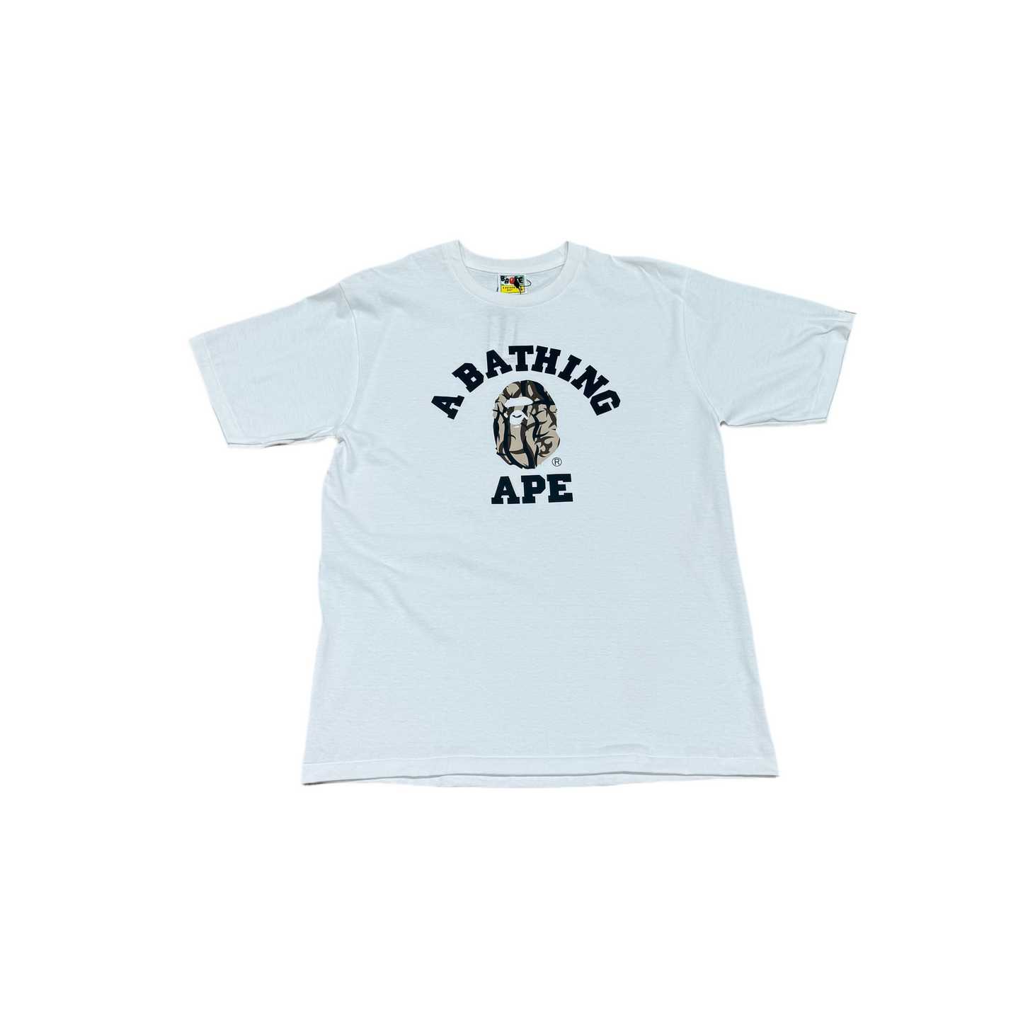BAPE CLASSIC DESERT CAMO LOGO WHITE T-SHIRT