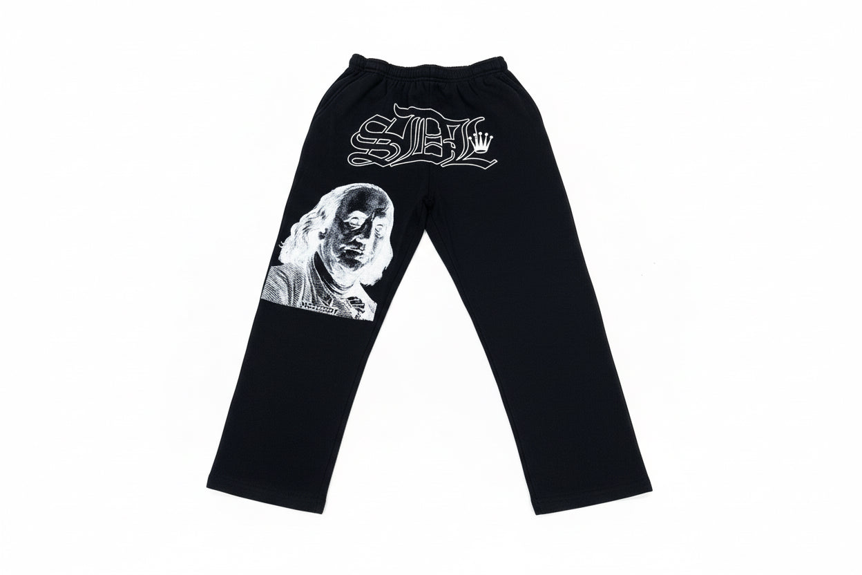 SKY DA LIMIT WHITE BENJI SWEATPANTS