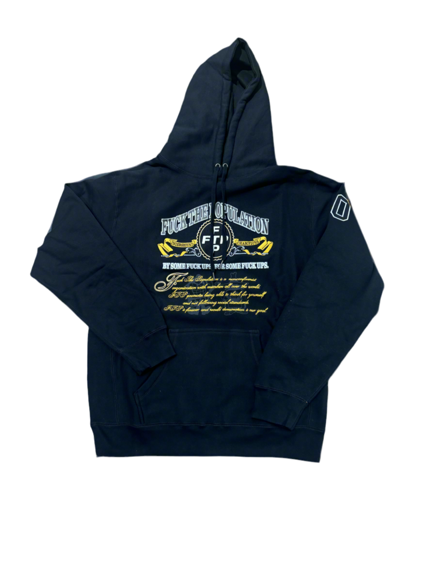 FTP Black OG Hoodie in classic black, streetwear essential with versatile silhouette for layering and casual wear