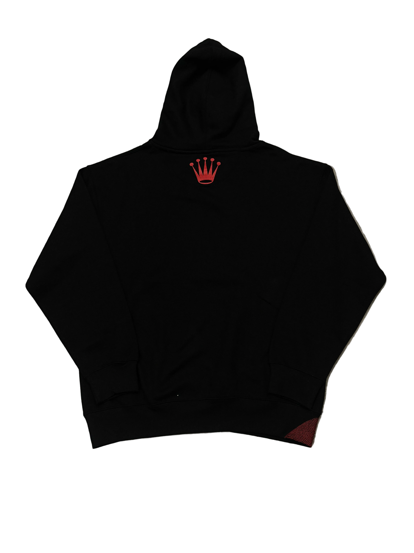 SKY DA LIMIT RED RHINESTONE CROWN BLACK HOODIE