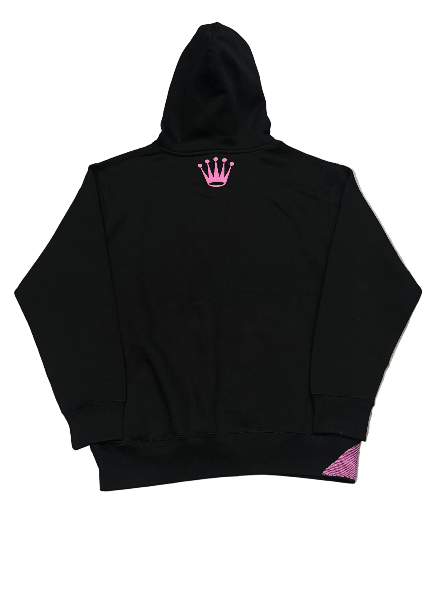 SKYS DA LIMIT PINK RHINESTONE CROWN BLACK HOODIE