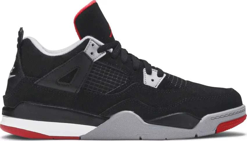 Jordan 4 Bred Reimagined PS black and red sneakers with modern streetwear design