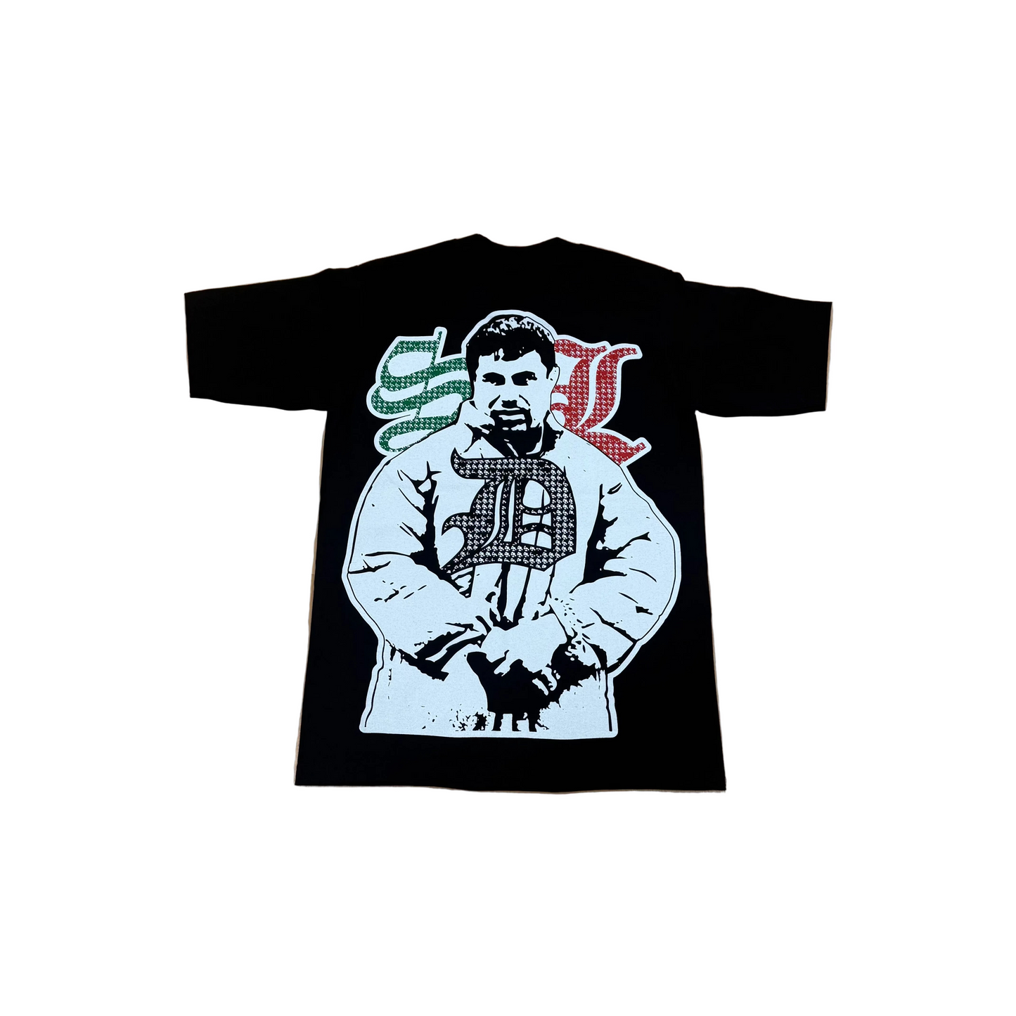 SKYS DA LIMIT MEXICO RHINESTONE CHAPO BLACK T-SHIRT