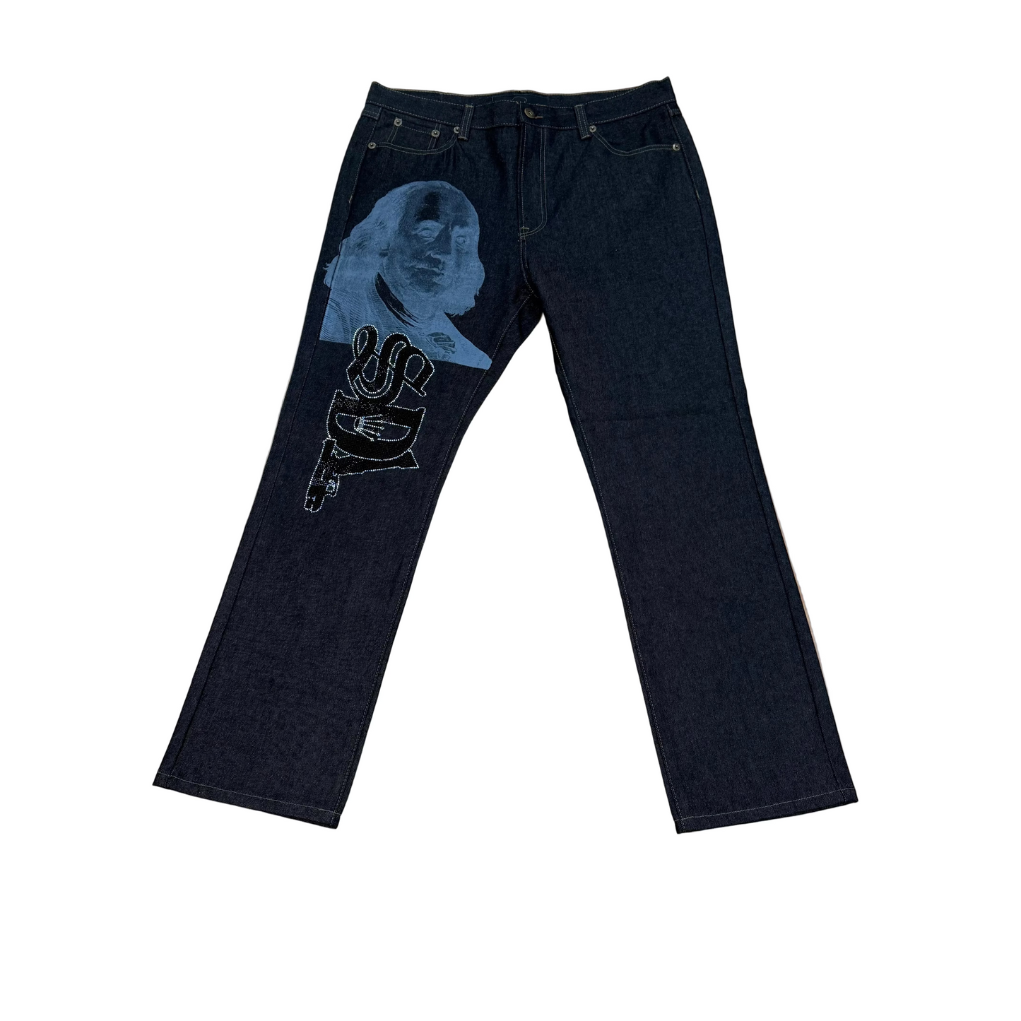SKYS DA LIMIT CHARCOAL GREY RHINESTONE JEANS