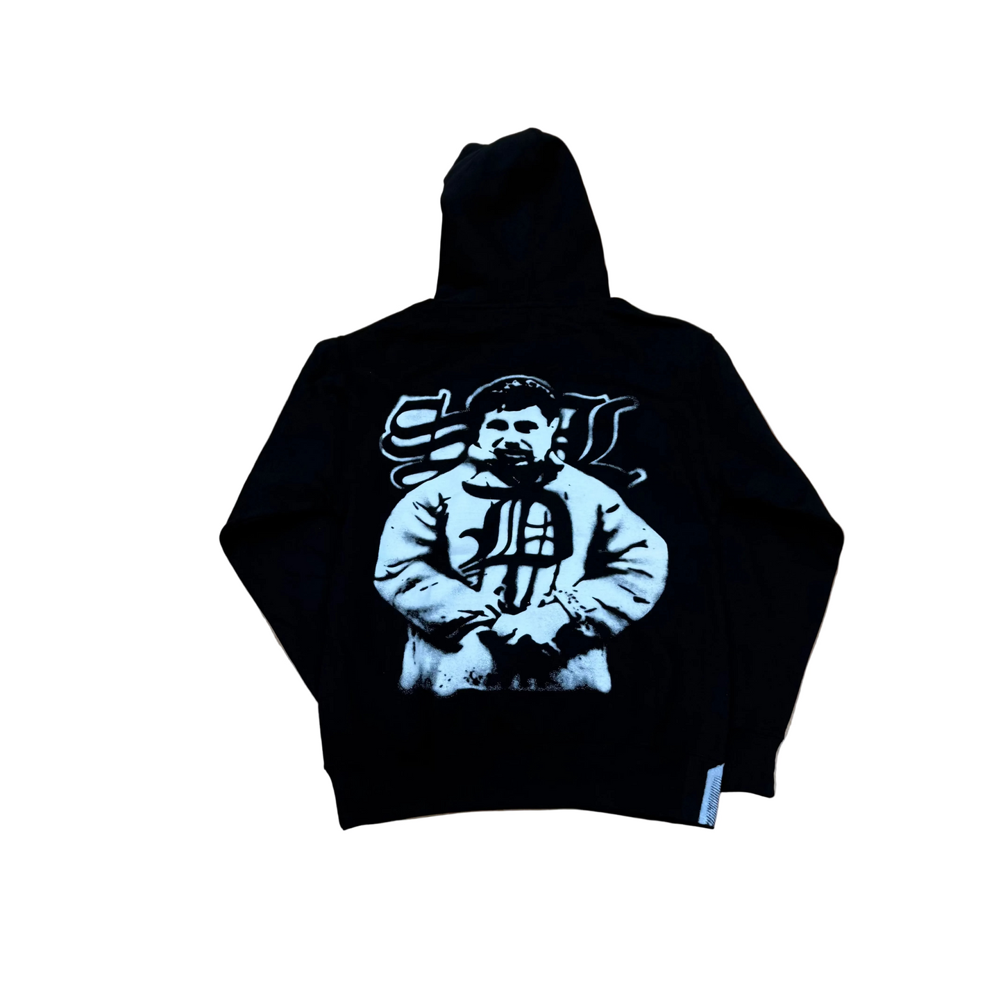 SKYS DA LIMIT BLACK WHITE RHINESTONE CHAPO HOODIE