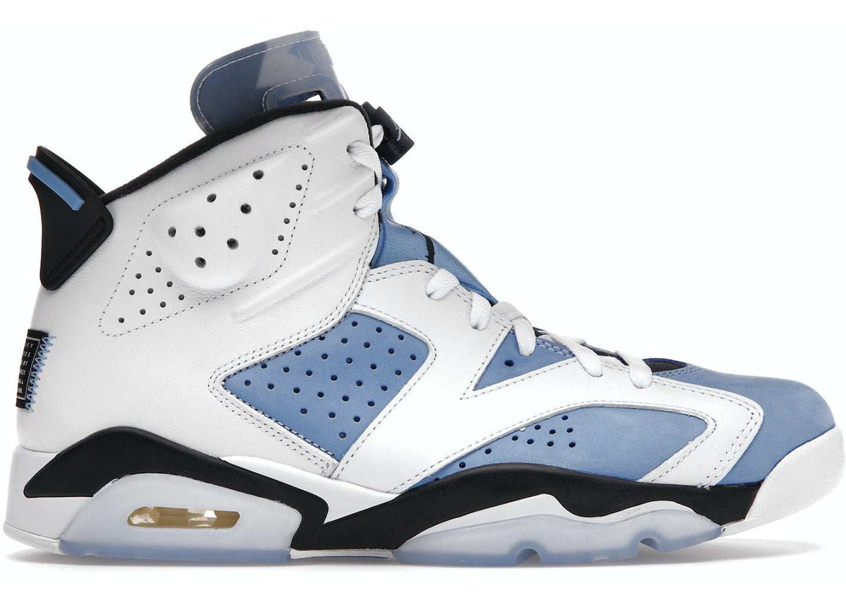 JORDAN 6 RETRO sneaker in UNC white and blue colorway side view