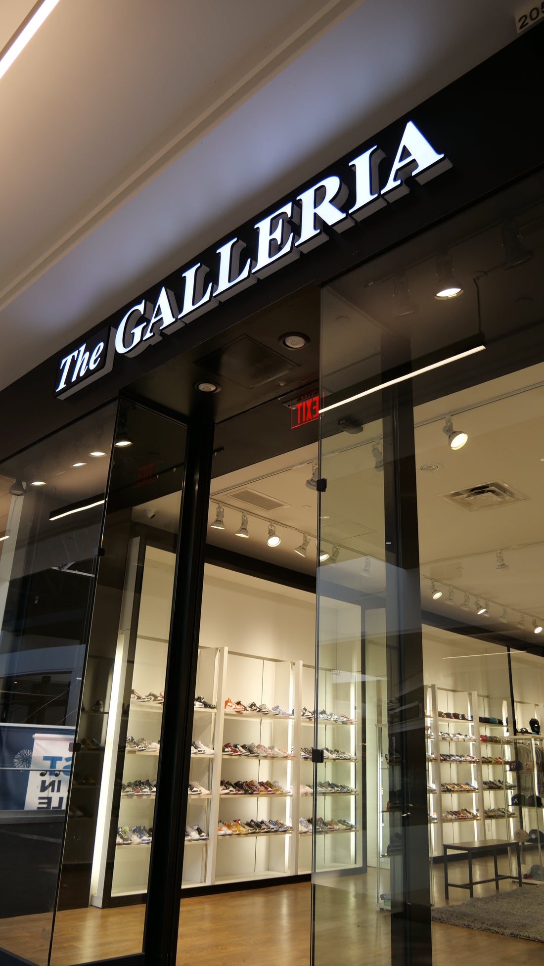 Authentic streetwear clothing display at The Galleria Montclair storefront