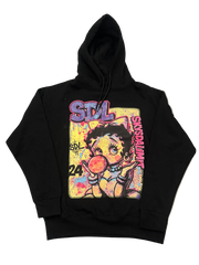 SKY DA LIMIT BETTY BOOP PAINT BLACK HOODIE