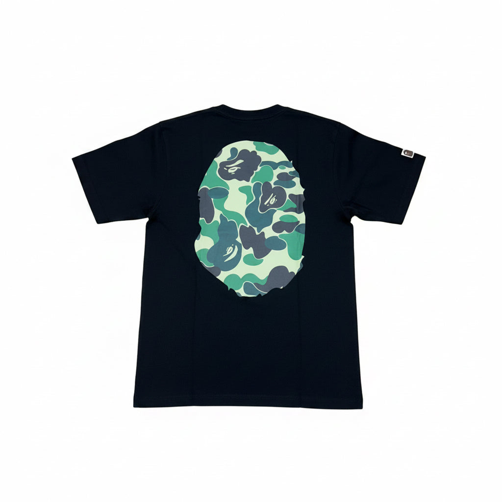 BAPE APE HEAD GREEN CAMO BLACK T-SHIRT