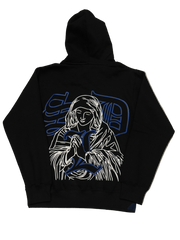 SKY DA LIMIT BLUE/WHITE VIRGIN MARY BLACK HOODIE