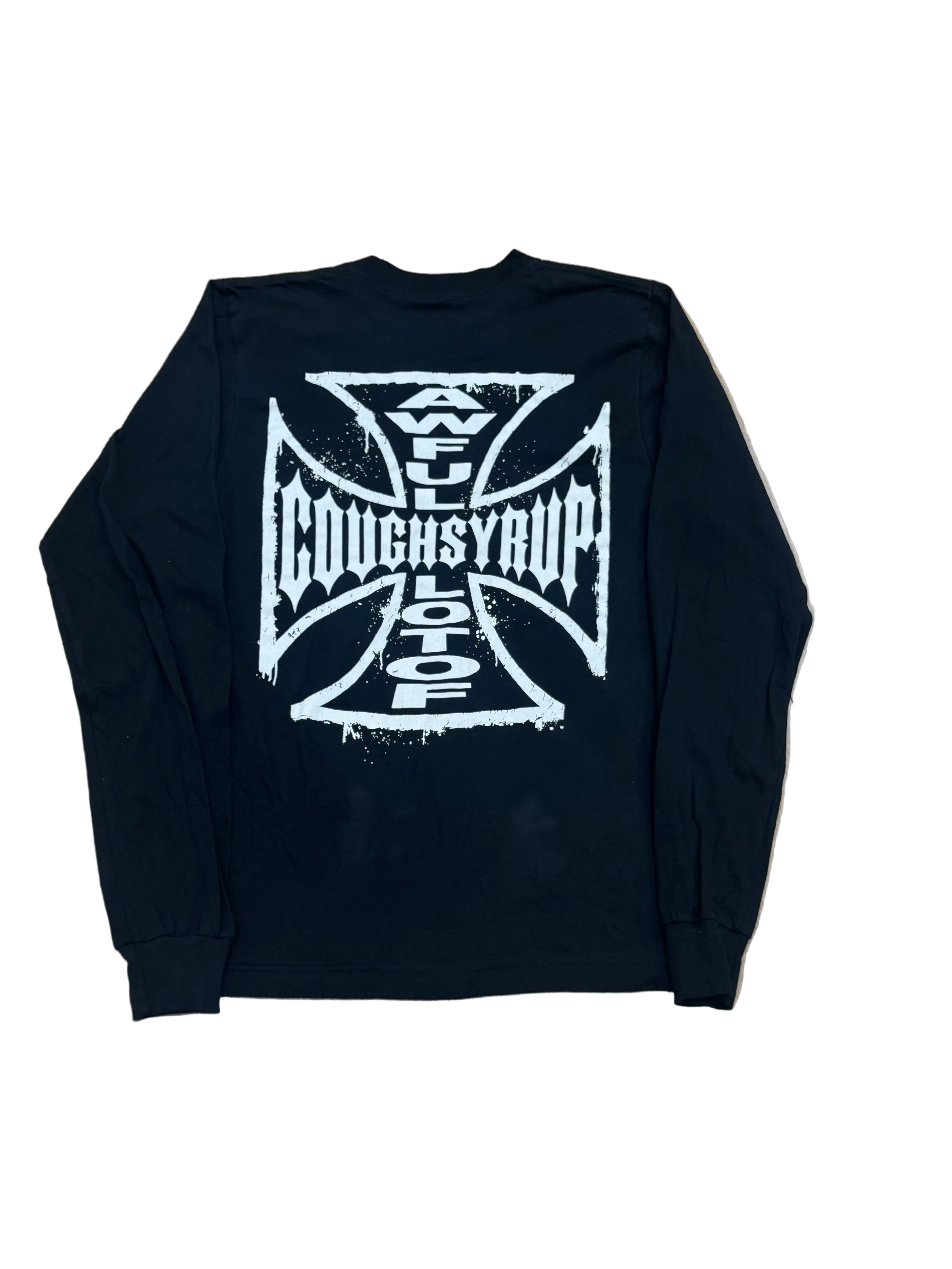 AWFUL LOT OF COUGH SYRUP LONG SLEEVE CROSS T-SHIRT