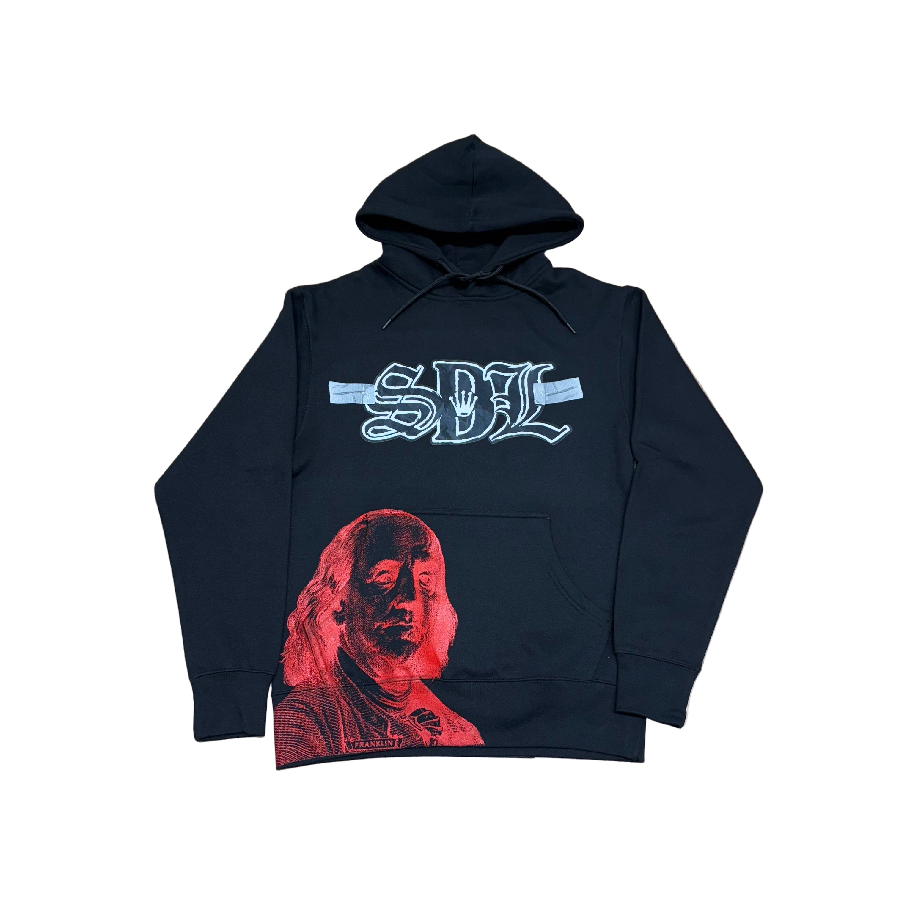 SKY DA LIMIT BLACK / RED TAPE VIRGIN MARY HOODIE