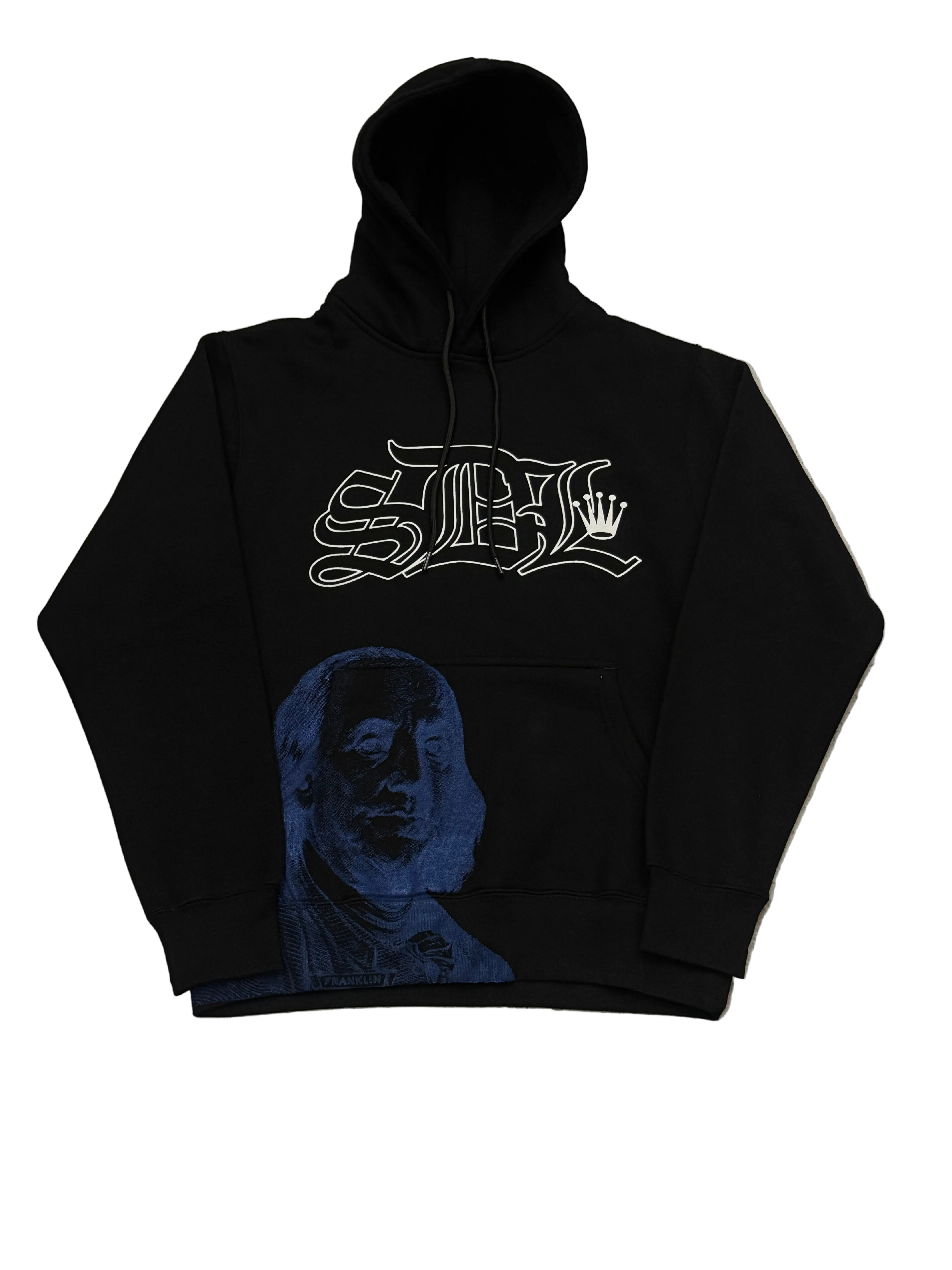 SKY DA LIMIT BLUE/WHITE VIRGIN MARY BLACK HOODIE
