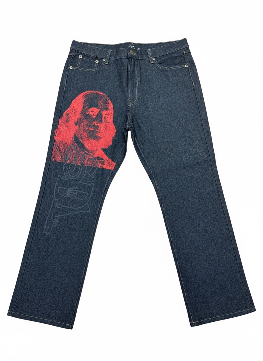 SKY DA LIMIT RED/BLACK BENJAMIN CHARCOAL JEANS