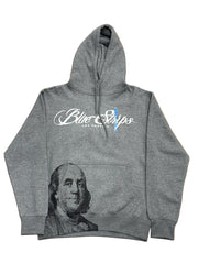BLUE STRIPS BLACK BENJI/WHITE CHAPO GREY HOODIE (SDL)