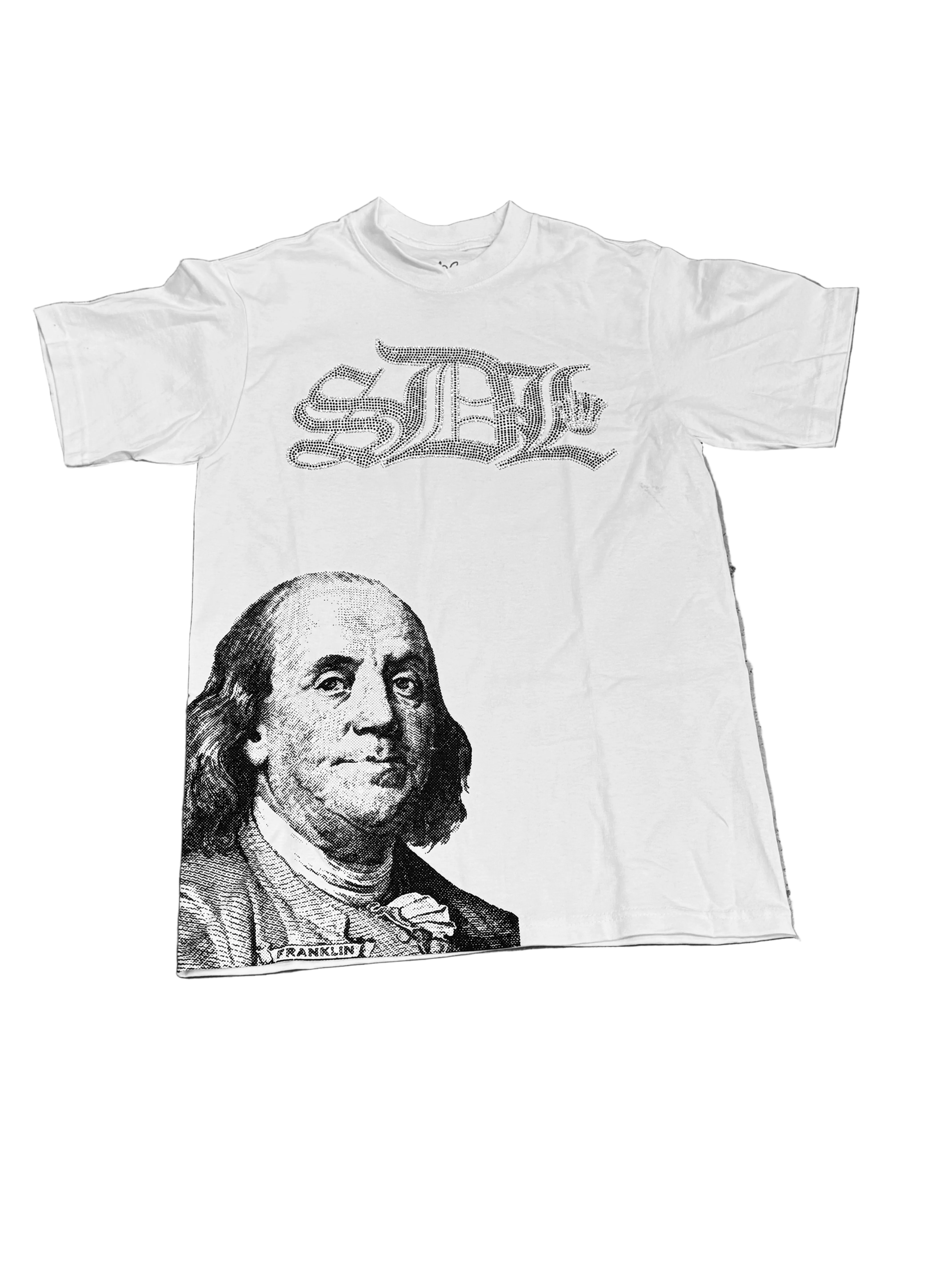 SKYS DA LIMIT BLACK/ WHITE RHINESTONE BENJAMIN T-SHIRT