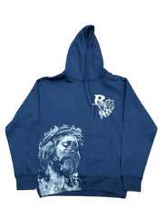 BLUE STRIPS WHITE JESUS/VIRGIN MARY BLUE HOODIE (SDL)