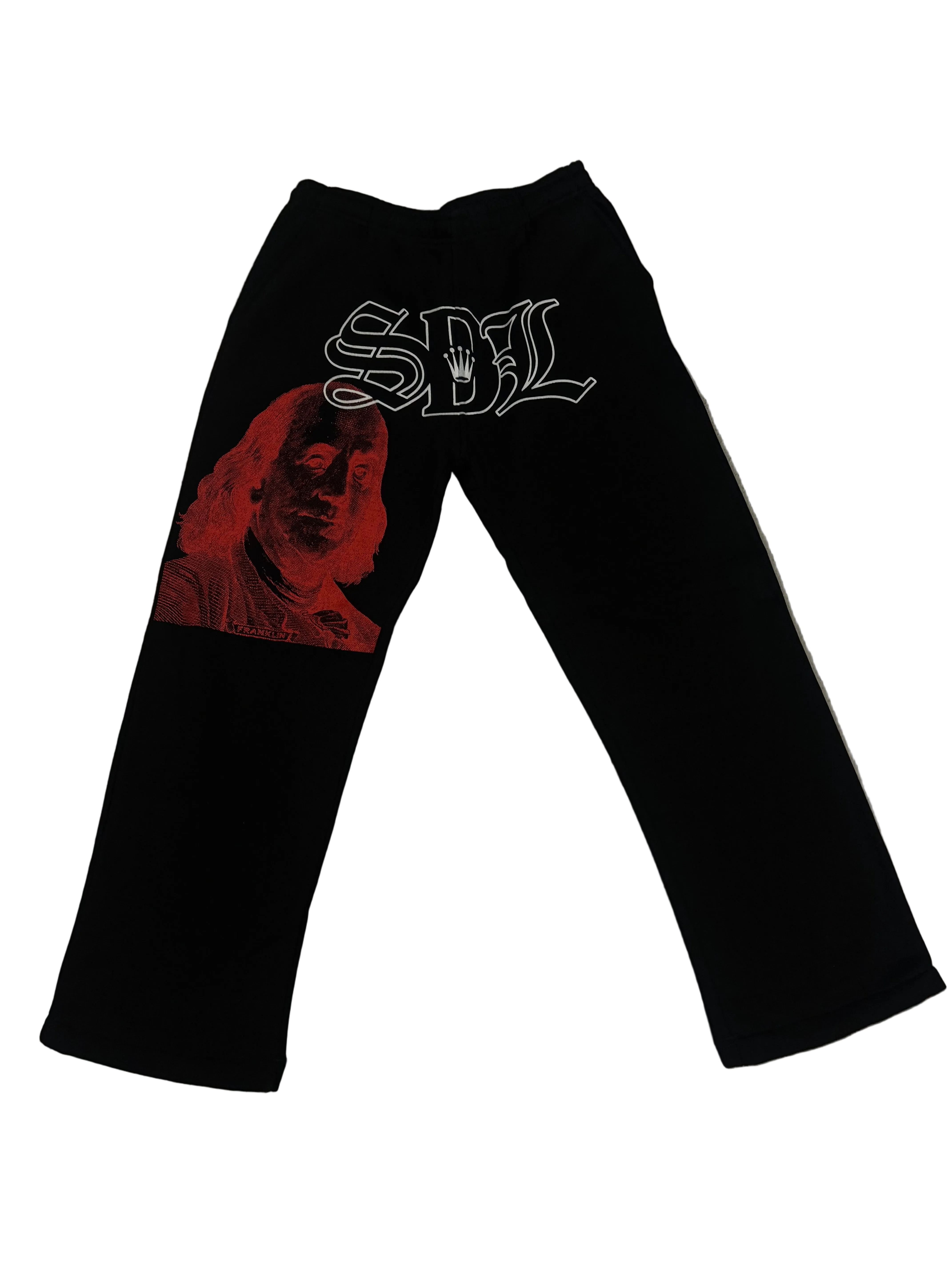 SKY DA LIMIT RED BENJAMIN  BLACK SWEATPANTS