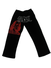 SKY DA LIMIT RED BENJAMIN  BLACK SWEATPANTS