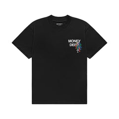 MONEY DEPT COLORFUL CROSS BLACK TEE