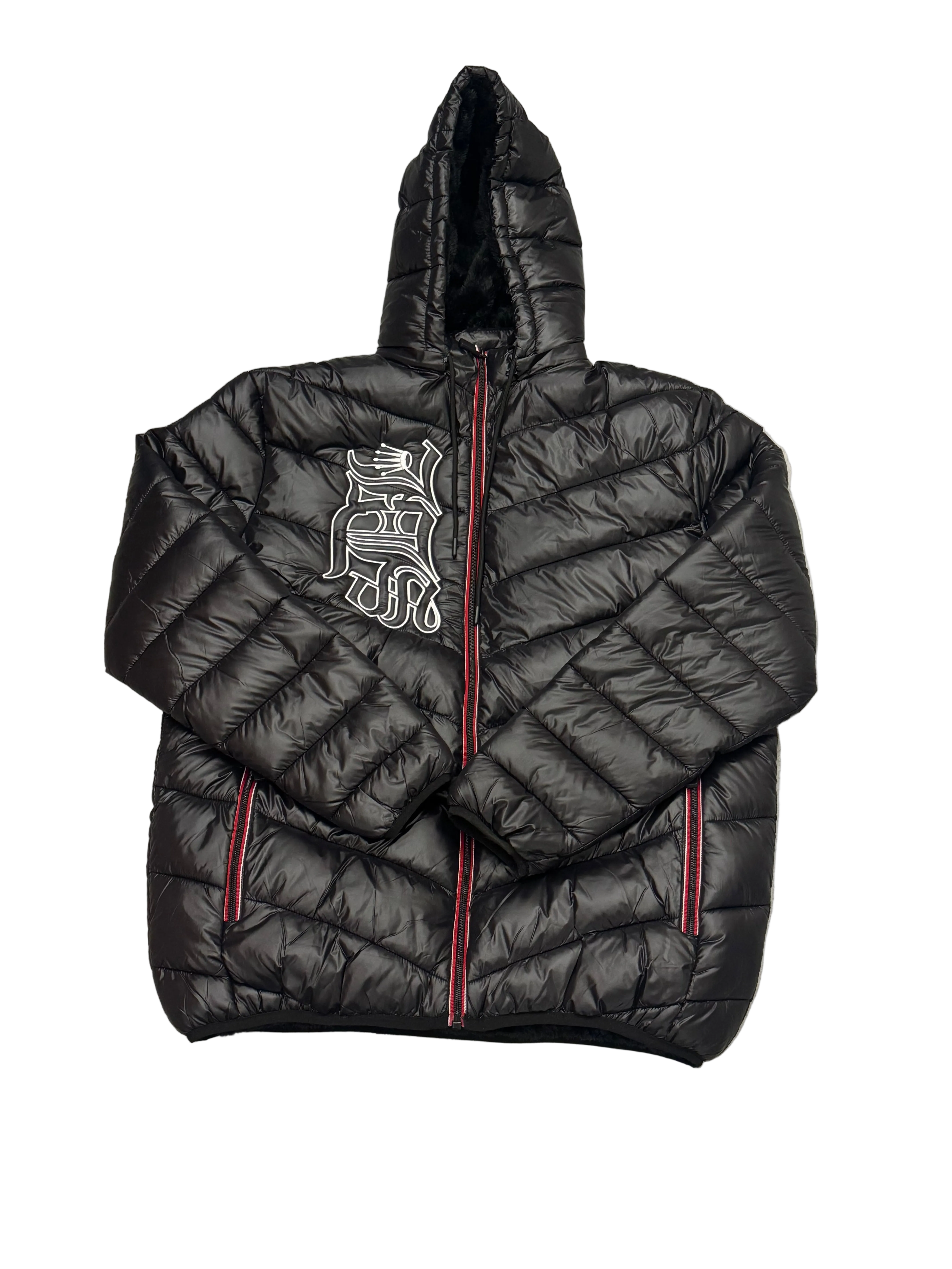 SKY DA LIMIT BLACK VIRGIN MARY PUFFER JACKET