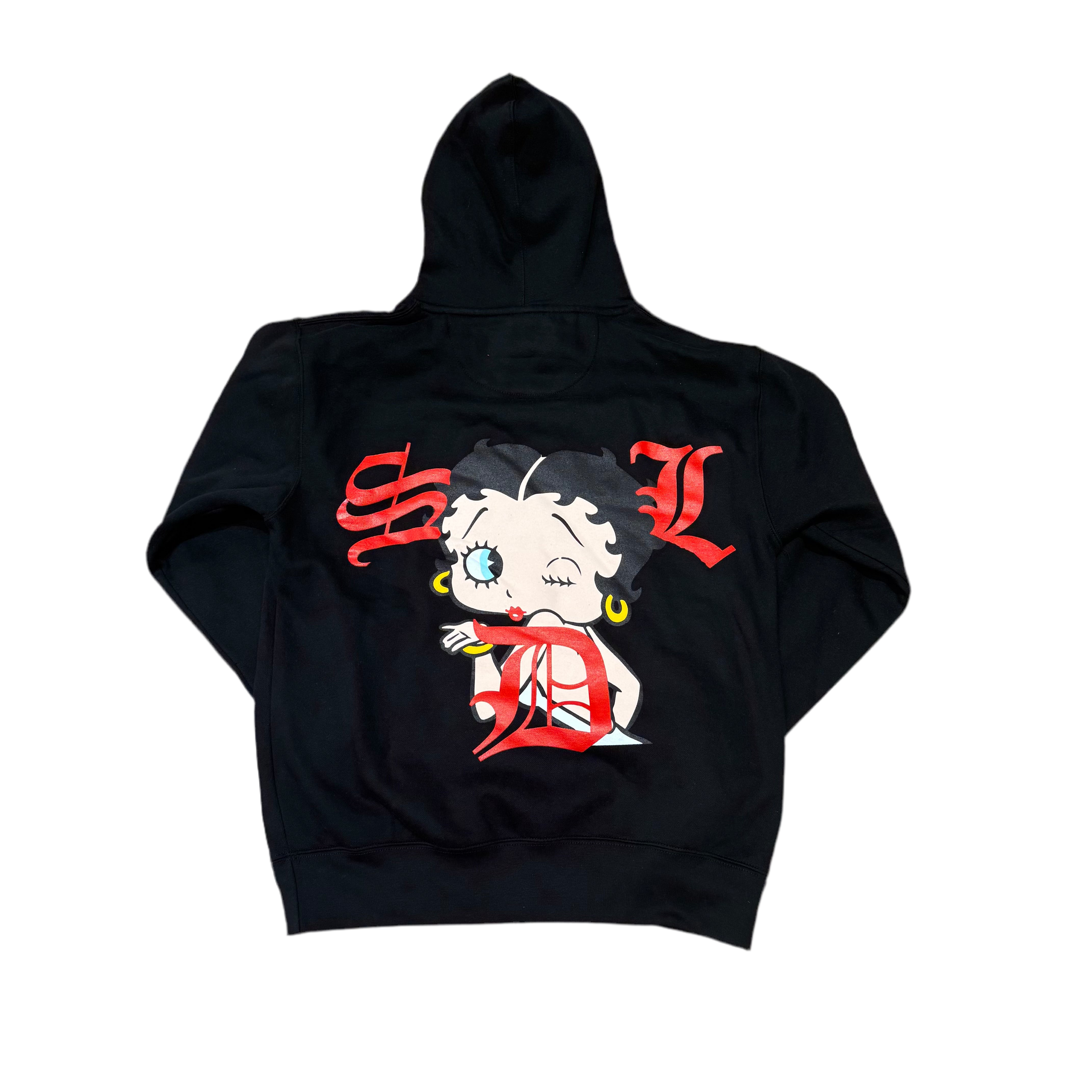 SKY DA LIMIT BETTY BOOP BLACK/RED HOODIE