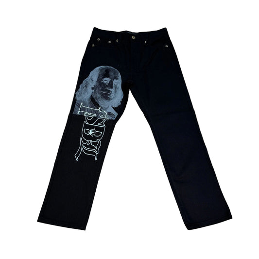 SKYS DA LIMIT LL$ BLACK / GREY JEANS (MONEY SIGN SUEDE)