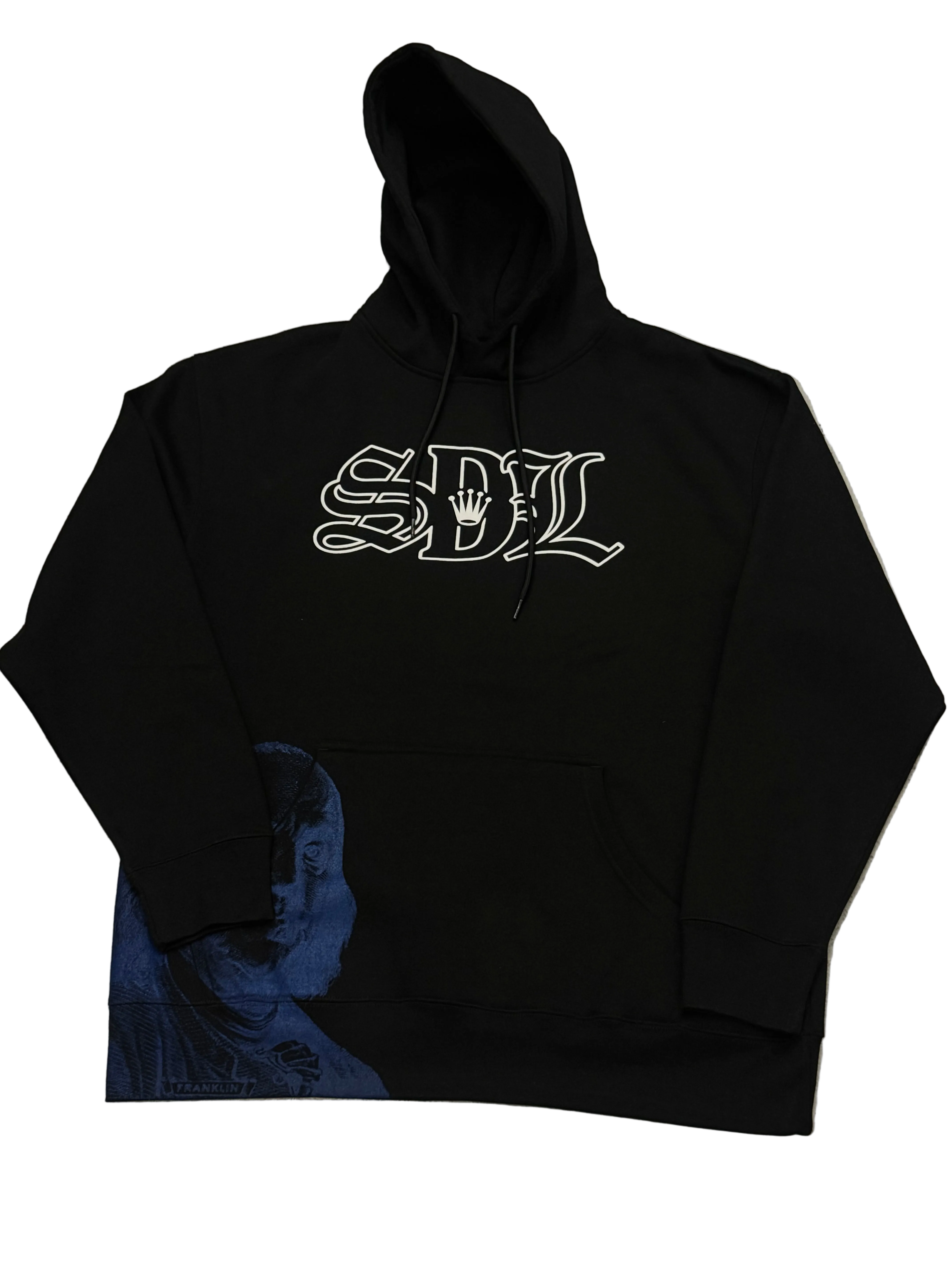 SKY DA LIMIT BLUE/ WHITE CHAPO BLACK HOODIE