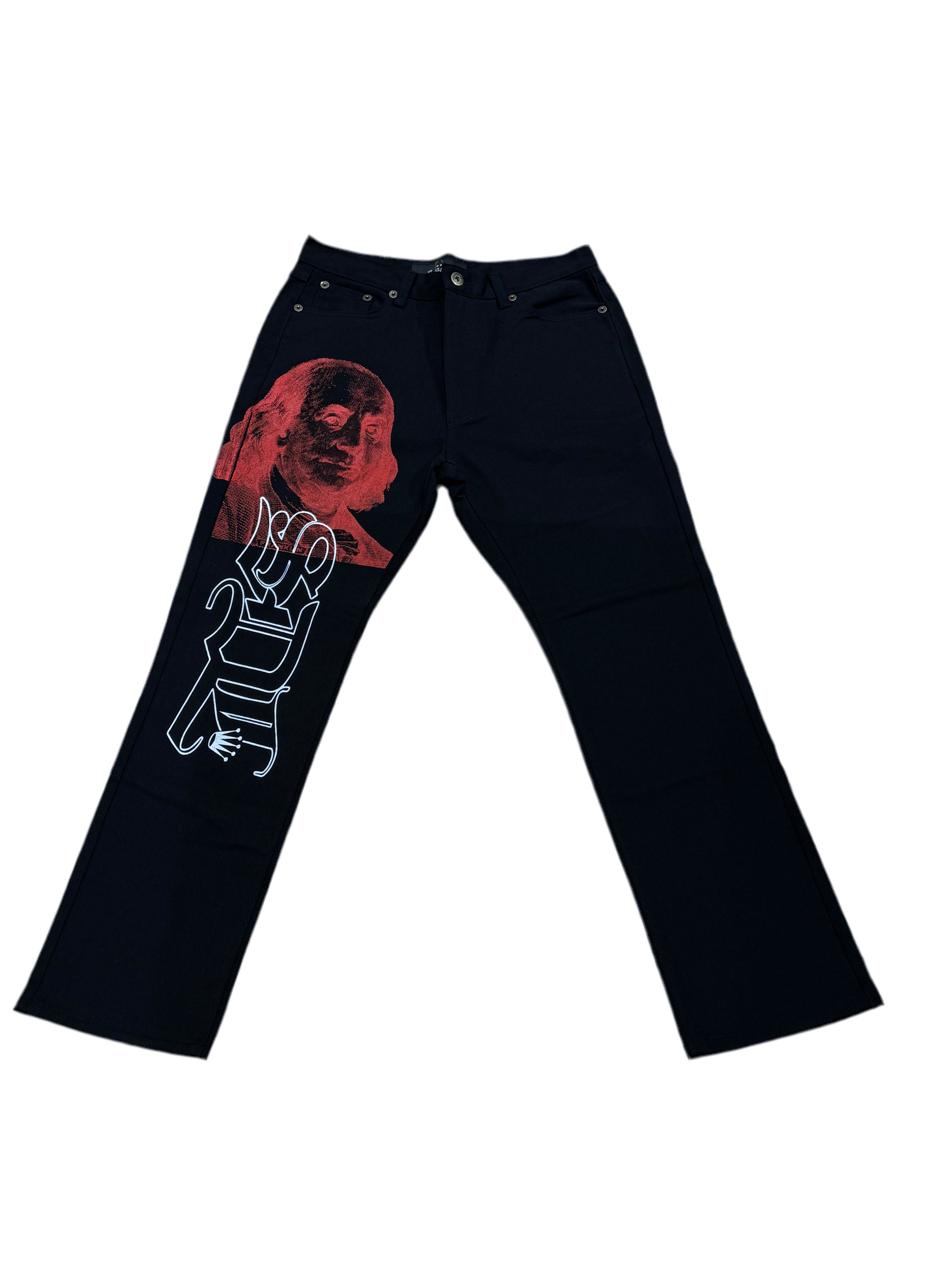 SKY DA LIMIT RED BENJAMIN BLACK JEANS