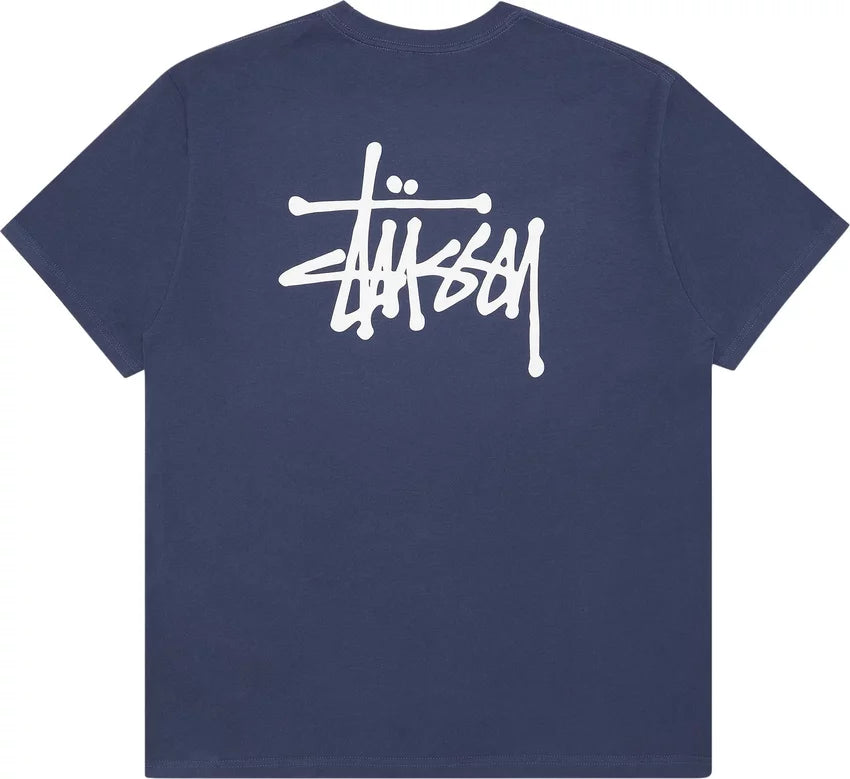 Stussy Basic Logo Navy Tee