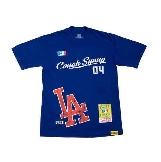 AWFUL LOT OF COUGH SYRUP DODGERS TEE BLUE