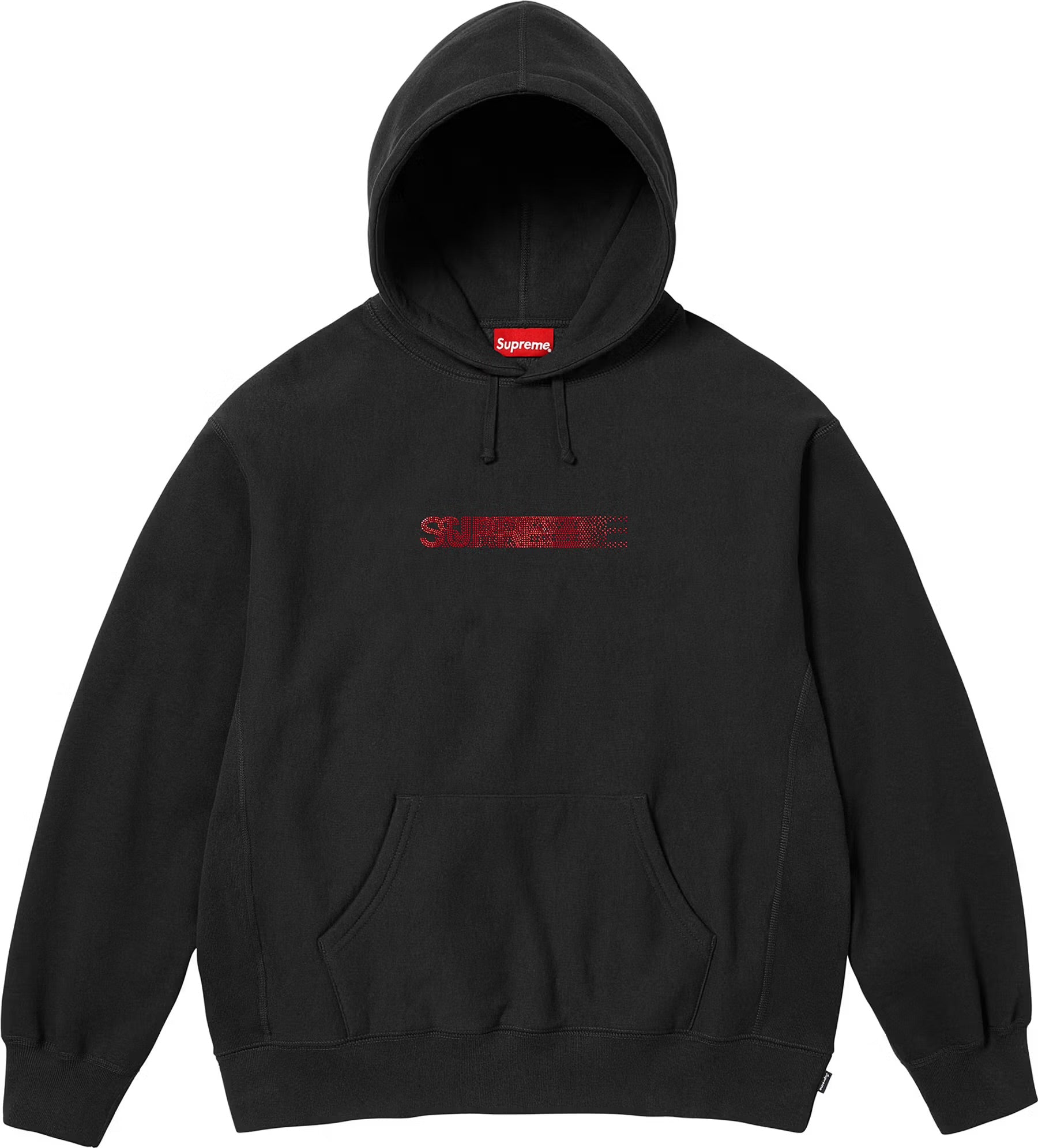 SUPREME MOTION SWAROSKI LOGO HOODIE 'BLACK'