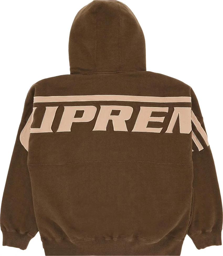 Supreme Wrapped Half Zip Hoodie "Brown"