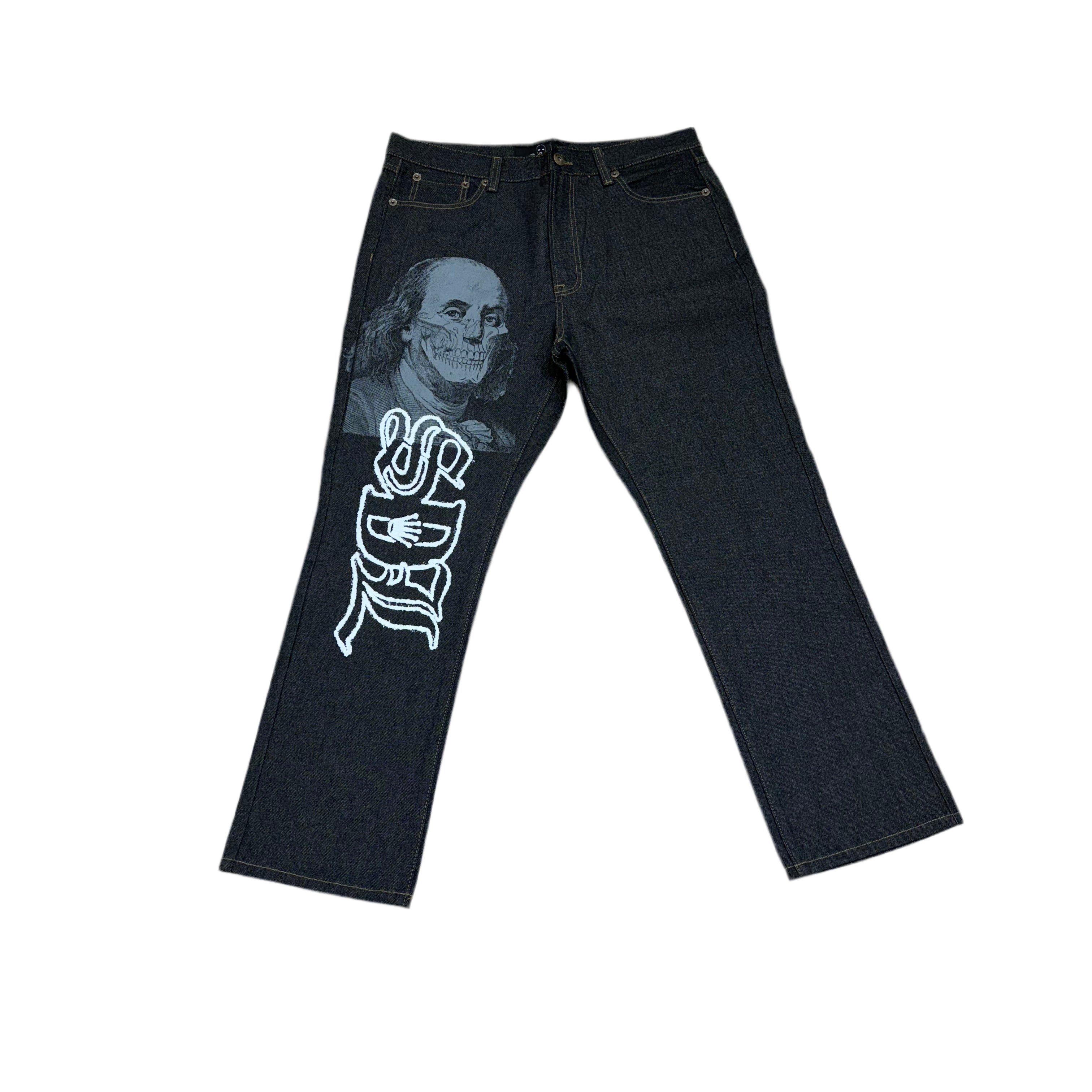 SKY DA LIMIT CHARCOAL GREY SKELETON JEANS
