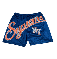 Supreme Big Script Mesh Shorts 'Navy'