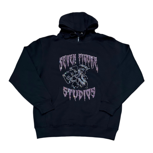 7 FIGURE STUDIOS 'LUCKY 7'S' PINK RHINESTONE HOODIE