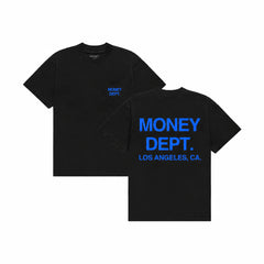 MONEY DEPT BLACK AND DODGER BLUE POCKET T-SHIRT