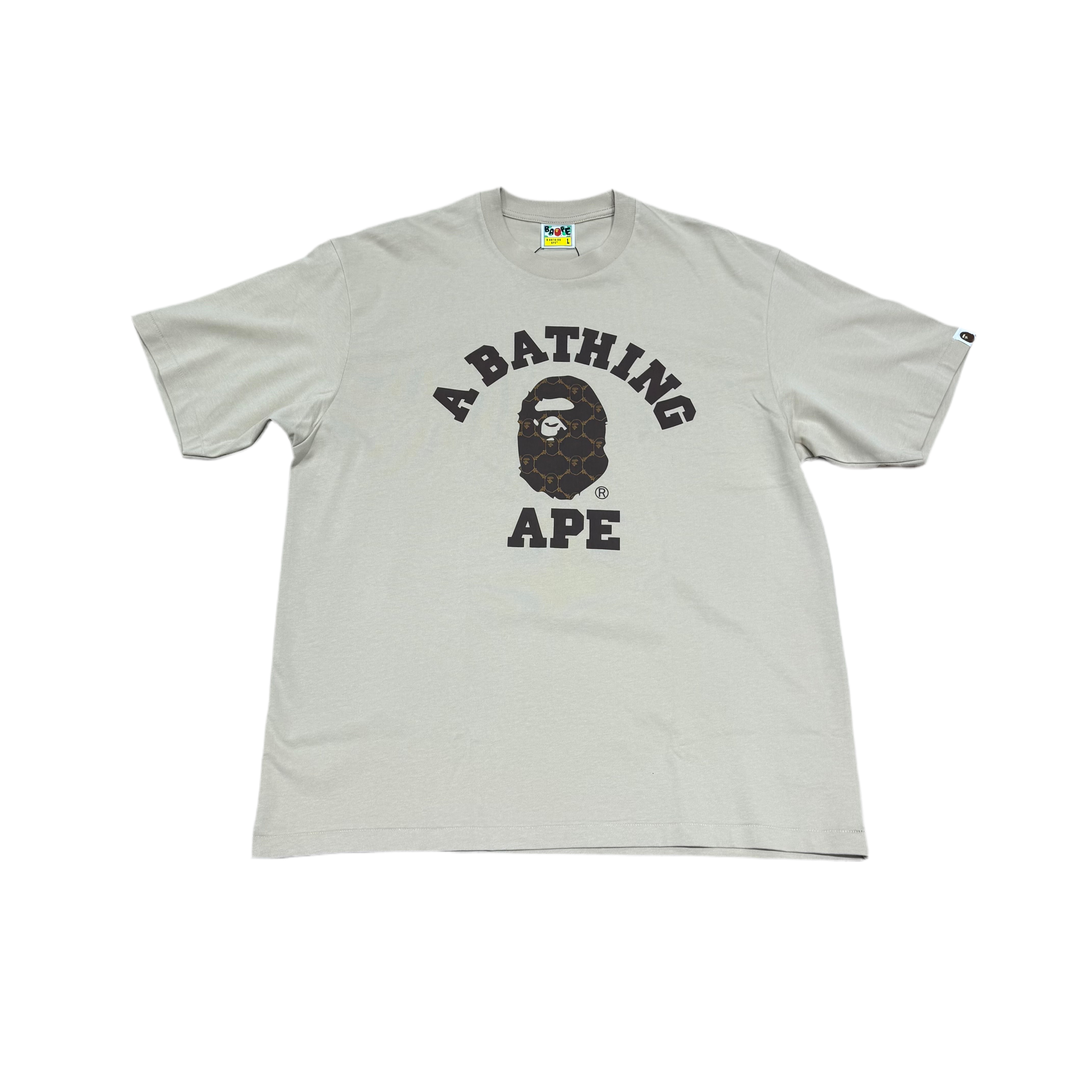 BAPE CLASSIC CHAIN LINK LOGO TAN T-SHIRT