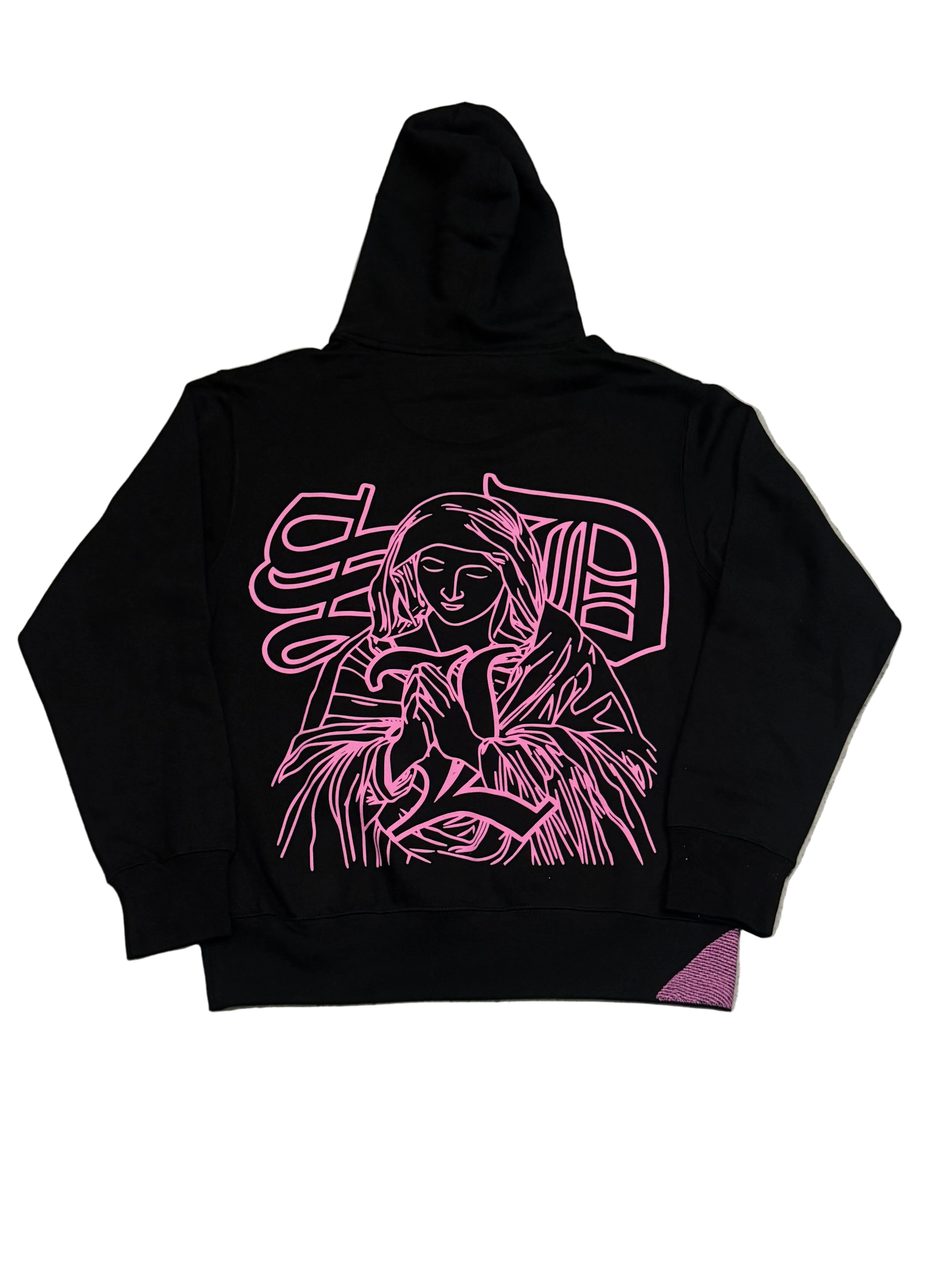 SKY DA LIMIT PINK VIRGIN MARY BLACK HOODIE
