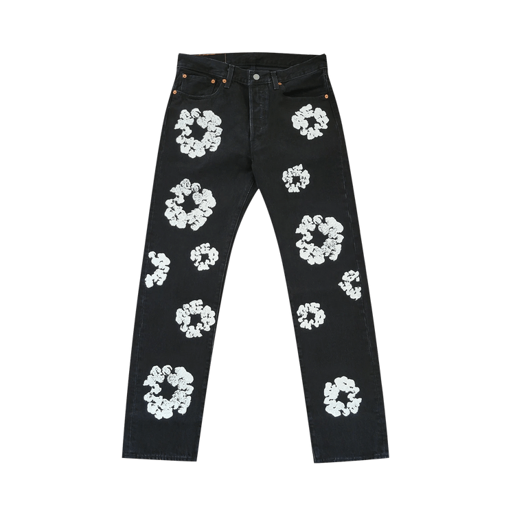 DENIM TEARS BLACK/WHITE DENIM PANTS (PRE-OWNED) GREAT CONDITION