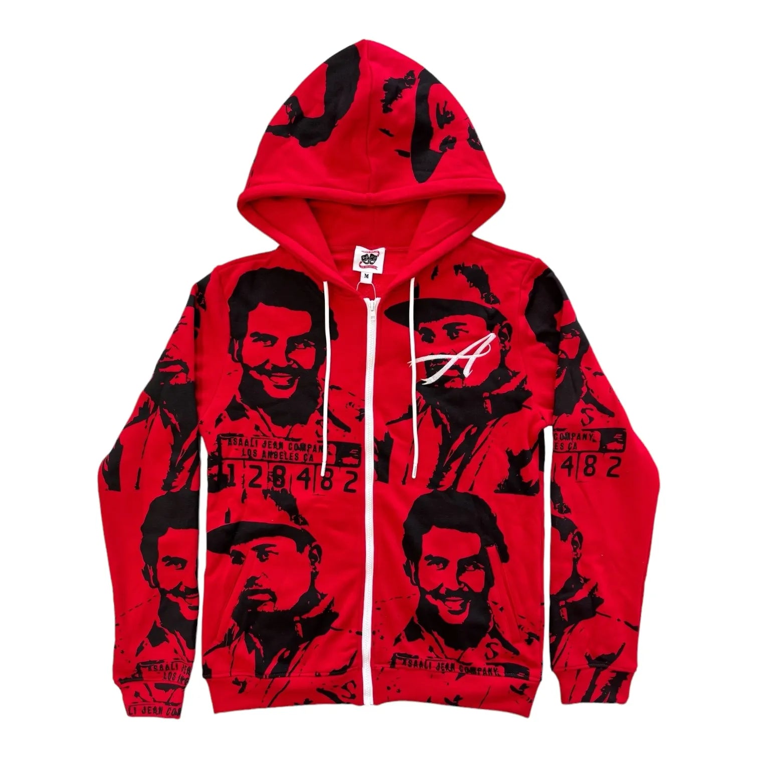 ASAALI OG CARTEL ZIP UP HOODIE  RED