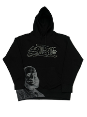 SKY DA LIMIT GREY/WHITE RHINESTONE CROWN BLACK HOODIE