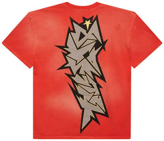 HELLSTAR CRACK PRINT RED T-SHIRT