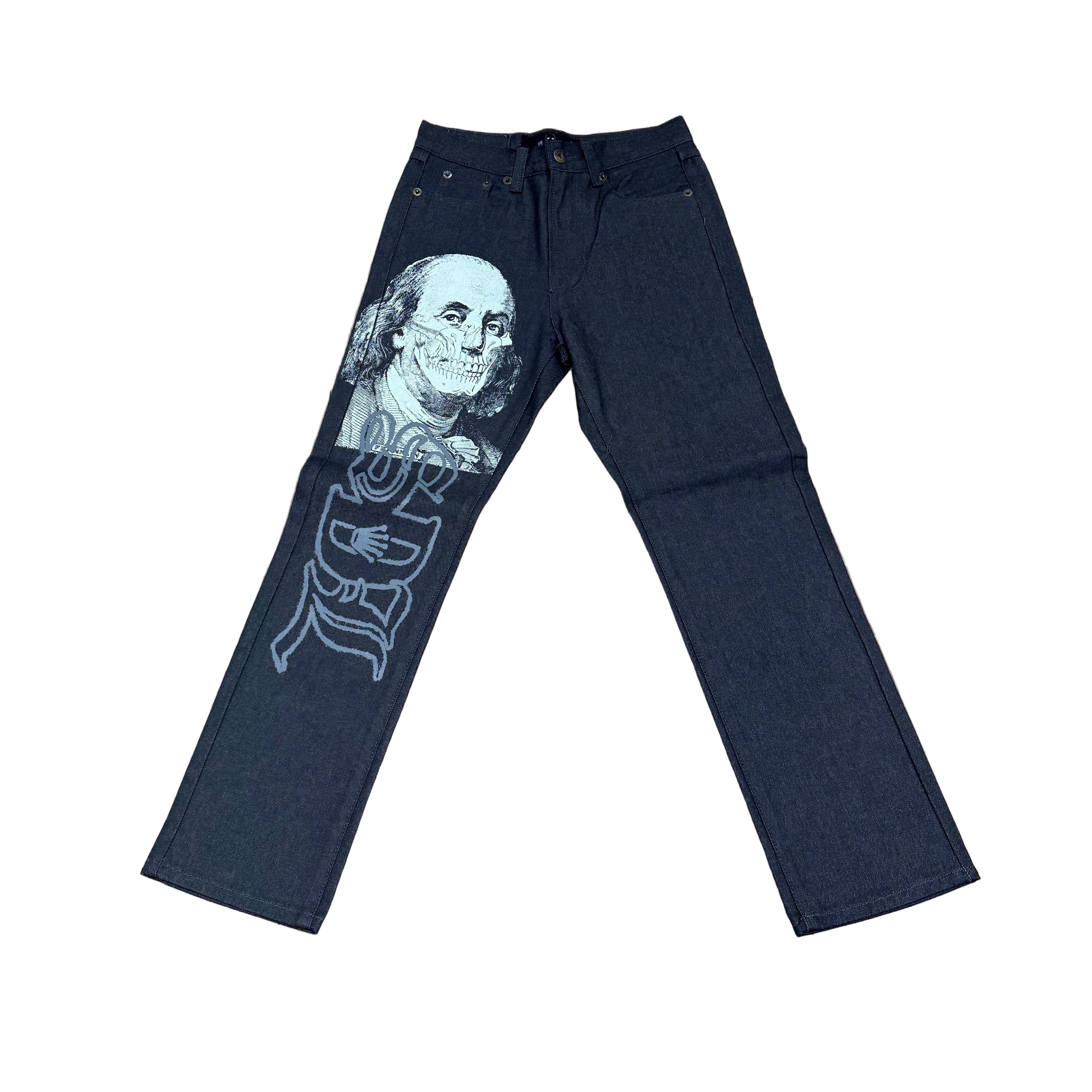 SKY DA LIMIT CHARCOAL / WHITE SKELETON JEANS