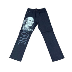 SKY DA LIMIT CHARCOAL / WHITE SKELETON JEANS