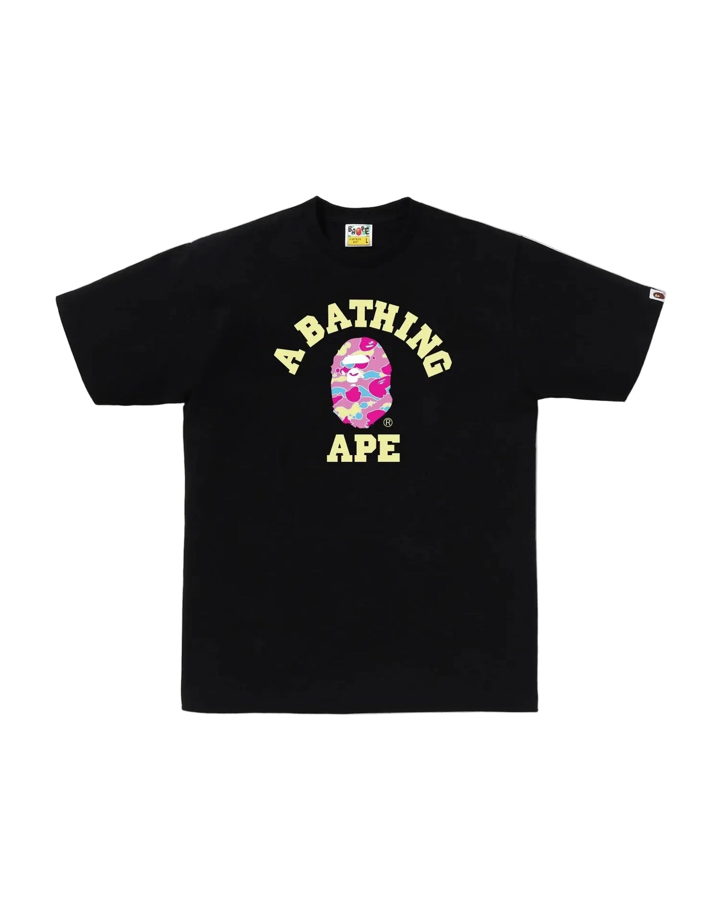 BAPE PINK & YELLOW CAMO COLLEGE TEE